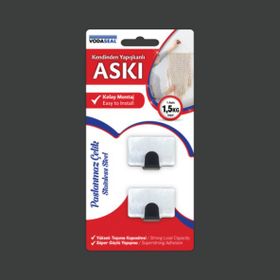 Vodaseal Kendinden Yapışkanlı 2'li Kare Metal Askı