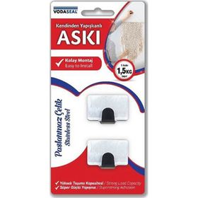 Vodaseal Kendinden Yapışkanlı 2'li Kare Metal Askı