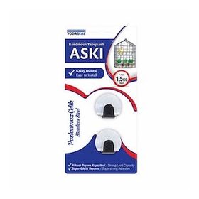 Vodaseal Kendinden Yapışkanlı 2'li Oval Krom Askı