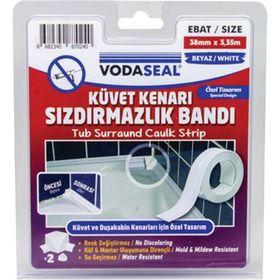 Vodaseal Küvet Kenar Beyaz 38 Mm x 3.35 M Sızdırmazlık Bandı