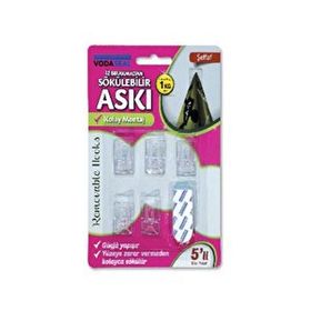 Vodaseal Şeffaf 5'li Max 1kg İz Bırakmadan Sökülebilir Askı