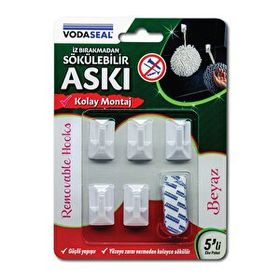Vodaseal Şeffaf 5'li Max 1kg İz Bırakmadan Sökülebilir Askı