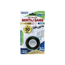 Vodaseal Şeffaf Çift Taraflı Montaj Bandı