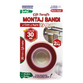 Vodaseal Şeffaf Çift Taraflı Montaj Bandı