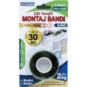 Vodaseal Şeffaf Çift Taraflı Montaj Bandı