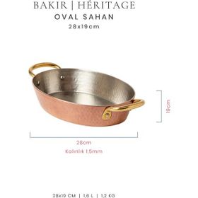 Voeux Héritage Koleksiyonu Bakır Dövmeli 28 cm Oval Sahan