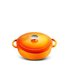 Voeux Kitchenware Amusant Turuncu 24 cm Sığ Döküm Tencere