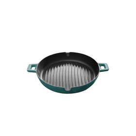 Voeux Kitchenware Profond Turkuaz Döküm Yuvarlak Izgara 30 cm Tava