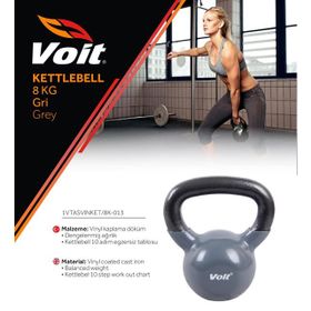 Voit Vinyl Gri 8 kg Kettlebell