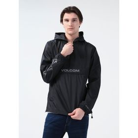 Volcom Siyah Erkek Kapüşonlu Baskılı Zip Ceket Earth Tripper Blk Mont