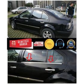 Volkswagen Bora 1998-2004 Paslanmaz Çelik 4 Parça Krom Cam Çıtası