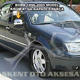 Volkswagen Bora 1998 Üzeri Paslanmaz Çelik Krom 2 Parça Ayna Kapağı