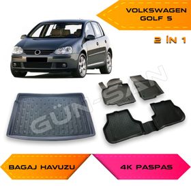 Volkswagen Golf 5 4D 2004-2008 Kauçuk Havuzlu Paspas