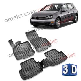 Volkswagen Golf 6 Siyah 3D Havuzlu Paspas