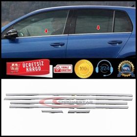 Volkswagen Golf 6 Tk 2010 Üzeri Paslanmaz Çelik 6 Parça Krom Cam Çıtası