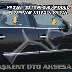 Volkswagen Passat 3B 1996-2005 Paslanmaz Çelik 6 Parça Krom Cam Çıtası
