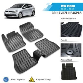 Volkswagen Polo 2010-2016 Arası Siyah 3D Havuzlu Paspas