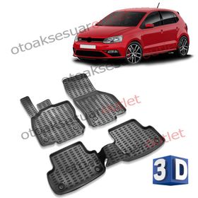 Volkswagen Polo 2010-2016 Arası Siyah 3D Havuzlu Paspas