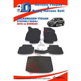 Volkswagen Tiguan Stepneli 2016 ve Sonrası Paspas ve Bagaj Havuzu