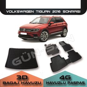Volkswagen Tiguan Stepneli 2016 ve Sonrası Paspas ve Bagaj Havuzu