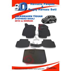 Volkswagen Tiguan Stepnesiz 2016 ve Sonrası Paspas ve Bagaj Havuzu