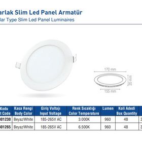 Voltek 12 W Beyaz Led Armatür