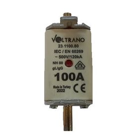 Voltrano Kale Porselen NH00 100A 00 Boy Bıçaklı Sigorta Buşonu