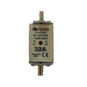 Voltrano Kale Porselen NH00 32A 00 Boy Bıçaklı Sigorta Buşonu
