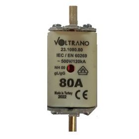 Voltrano Kale Porselen NH00 80A 00 Boy Bıçaklı Sigorta Buşonu