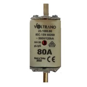 Voltrano Kale Porselen NH00 80A 00 Boy Bıçaklı Sigorta Buşonu
