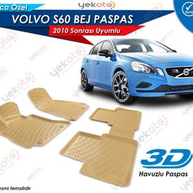 Volvo S60 2010 Sonrası Bej 3D Havuzlu Paspas