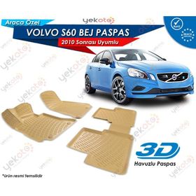 Volvo S60 2010 Sonrası Bej 3D Havuzlu Paspas