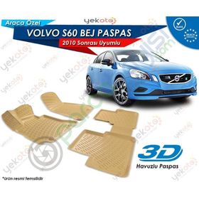 Volvo S60 2010 Sonrası Bej 3D Havuzlu Paspas