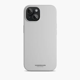 Vonmahlen iPhone 15 Açık Gri Manyetik Silikon Kılıf