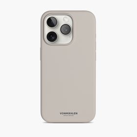 Vonmahlen iPhone 15 Pro Krem Manyetik Silikon Kılıf