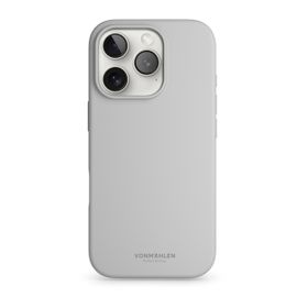 Vonmahlen iPhone 16 Pro Açık Gri Yumuşak Silikon Kapak ve Kılıf