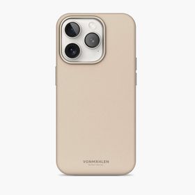 Vonmahlen iPhone 16 Pro Max Krem Deri Kılıf