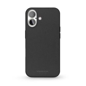 Vonmahlen iPhone 16 Siyah Deri Görünümlü Kapak ve Kılıf