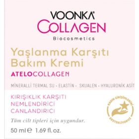 Voonka Collagen Atelocollagen 50 ml Yaşlanma Karşıtı Bakım Kremi