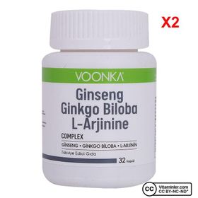 Voonka Ginseng Ginkgo Biloba L-Arginine 2x32 Kapsül
