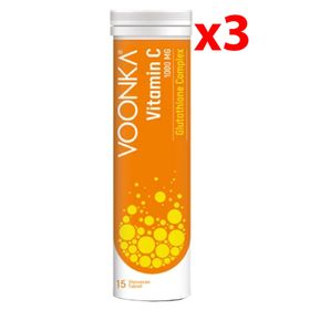 Voonka Vitamin C 1000 mg Glutathione Complex 3x15 Efervesan Tablet