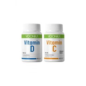 Voonka Vitamin C 60 Çiğneme Tableti + Vitamin D 90 Kapsül
