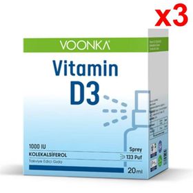 Voonka Yetişkin Vitamin D3 1000 IU 3x20 ml Sprey