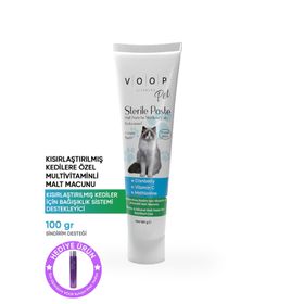 Voop Pet Sterile Paste Kısırlaştırılmış Kedilere 11 Vitamin Taurin 100 gr Vitamin ve Mineral Macun