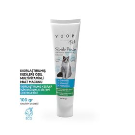 Voop Pet Sterile Paste Kısırlaştırılmış Kedilere 11 Vitamin Taurin 100 gr Vitamin ve Mineral Macun
