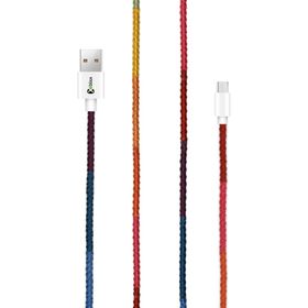 Vorson CC-003 Handmade Rainbow Micro Android 100 cm Şarj ve Data Kablosu