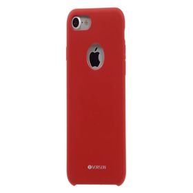 Vorson VC 005 iPhone 7 Rubber Metal Plakalı Kırmızı Silikon Kılıf