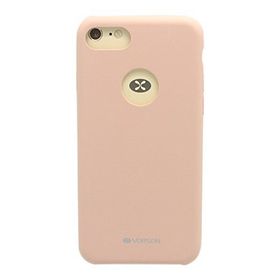 Vorson VC 005 iPhone 7 Rubber Metal Plakalı Pembe Silikon Kılıf