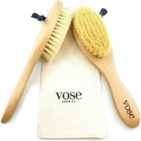 Vose Ahşap Keçi Kılı Bebek Saç Fırçası