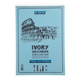 Vox Art A-3 40 Yaprak Mavi 100 gr Eskiz Çizim Defteri